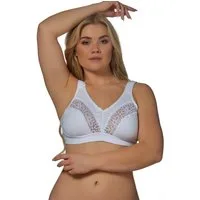 Elbrina Bügelloser BH (1-tlg) mit Spitze, mit Schleife, breite Träger, ohne Bügel, Baumwollmix