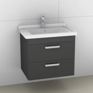 Artiqua 411 Waschtischunterschrank für Starck 3 030470 Anthrazit Hochglanz, 411-WU2L-D03-7015-51 411-WU2L-D03-7015-51