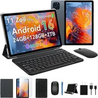 KINGRID 11" Android 16 WiFi mit Tastatur/Hülle/Maus Tablet (11", 128 GB, Android16, Android 16, FHD Display, mit Zubehör, Gemini AI)