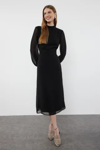 Bedrucktes Damen-Midikleid, lang, für Tag und Nacht