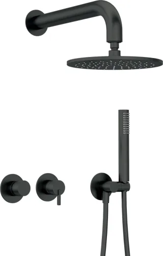 Neuesbad Serie 600 Unterputz Dusch-Set mit verstellbarer Kopfbrause Oberfläche: schwarz matt NB1NQS_N0YK1