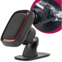Mobilefox Smartphone-Halterung Universal Auto KFZ Handy Halterung Carbon Optik PKW Magnet Halter