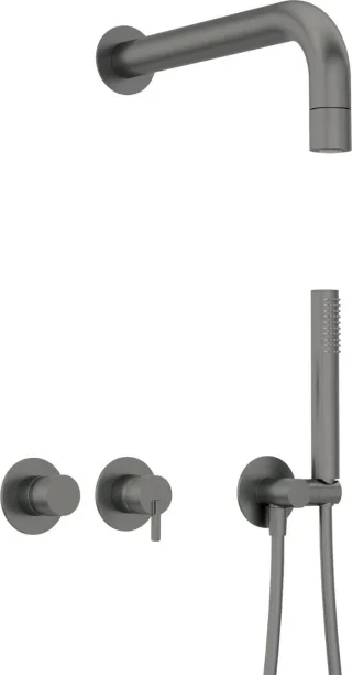 Neuesbad Serie 600 Unterputz Dusch-Set mit fester Kopfbrause Neuesbad Oberfläche: Titanium NB1NQS_D0XK1