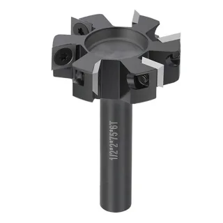 1PCS 6 Flute Spoilboard Cutter Replaceable Insert Bottom Cleaning Router Bit 1/2 Inch 12mm Shank 10mm Cutting Length Tun
