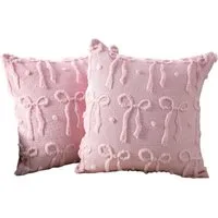 CLTYQ Kissenbezug Dekorative Kissenbezüge mit Schleife, Weihnachtskissenbezüge 45x45 cm, (2 Stück), weicher Plüsch, für Bett, Sofa, Couch, Wohnzimmer