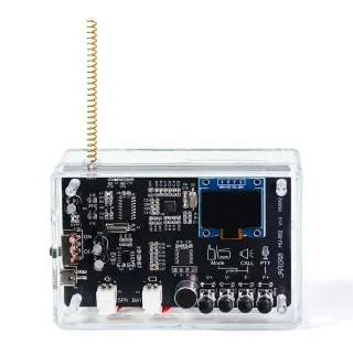 DIY Smart Intercom Radio Kit Adjustable Frequency 409.85MHz 87-108MHz OLED Display FM Walkie-Talkie Communication and Ra