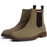 Tommy Hilfiger CLEATED HILFIGER SUEDE CHELSEA Chelseaboots Blockabsatz, Stiefelette, Businessschuh in schmaler Form