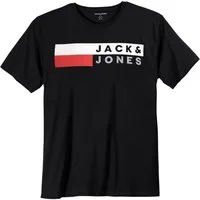 Jack & Jones Rundhalsshirt Jack&Jones Logo T-Shirt Übergröße schwarz JJECORP
