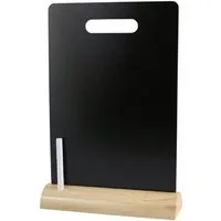 HAC24 Standtafel Tischaufsteller Kreidetafel Tisch Aufsteller Ständer, (1-tlg), DIN A4 mit Holzfuß inkl. Stift Doppelseitig