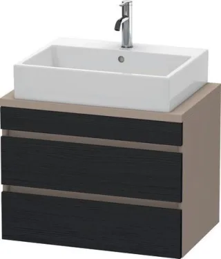 Duravit DuraStyle Konsolenwaschtischunterbau wandhängend Eiche Schwarz & Basalt Matt 700x478x512 mm  DS530601643