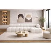 Kaiser Möbel Ecksofa L-form, Wohnlandschaft für Wohnzimmer, Bouclé-Stoff Abriamo, Selia, Ecksofa, Modernes L-Design,Weiche, abgerundete Formen,Trendiger Bouclé-Stoff