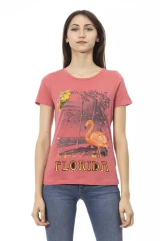 Trussardi Action Mehrfarbiges Baumwoll-T-Shirt für Damen