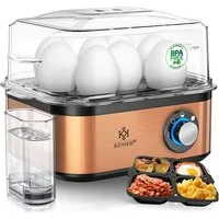 KESSER Eierkocher inkl. Messbecher mit Eipick und Omlettschalen, Bis 8 Eier, 500 W, Warmhaltefunktion, drei Härtegrade