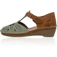 Nowaland Damen Komfort Sandalen mit Klettverschluss und Keilabsatz Sandale Atmungsaktiv, weich gepolstert, flexible Laufsohle