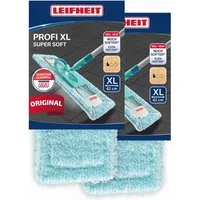 Leifheit Wischbezug Profi XL super soft 2er Set Wischbezug (Kunstfaser, 16.0x48.0 cm, 2-tlg., Waschbar bei 60°C, Wischbreite 42cm, für Parkett/Laminat/Kork)