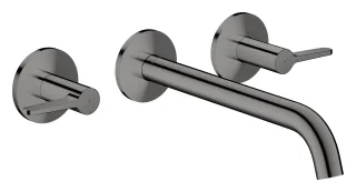 Hansgrohe 3-Loch Waschtischarmatur AXOR One Unterputz Wandm. 220mm Hebelgriff polished black chrome 48160330