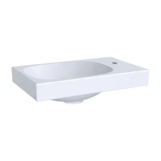 Geberit Acanto Handwaschbecken 500635012 40 x 25 cm, asymmetrisch, ohne Überlauf, Hahnloch rechts, weiß