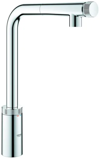 GROHE SPT-Batterie Minta Smart Control 31613 L-Auslauf auszb. Spülbrause chrom, 31613000 31613000