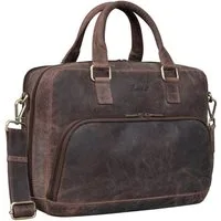 Benthill Aktentasche Echt Leder Laptoptasche Notebooktasche Aktentasche Vintage Groß Herren, Schultergurt / Umhängegurt Reißverschlussfach