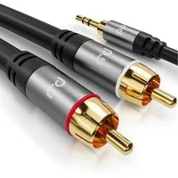 Primewire Audio-Kabel, RCA, AUX, Cinch, 3,5-mm-Klinke (750 cm), Stereo HiFi Audio-Adapter mehrfach geschirmt - 7,5m
