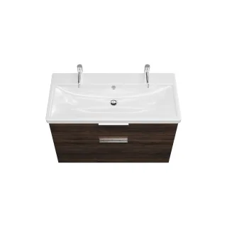 Burgbad Keramik Waschtisch-Set Eqio Marone Dekor Trüffel/Alpinweiss, SEZB103F2012C0001 SEZB103F2012C0001