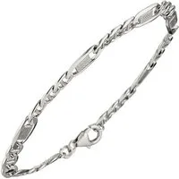 JOBO Silberarmband, Panzer-Steg-Armband 925 Silber 19 cm