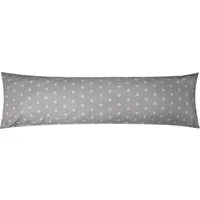 Heubergshop Seitenschläferkissenbezug, (1 Stück), 40x145cm Sterne in grau, schwarz und weiß 100% Baumwolle (376/5-grau)