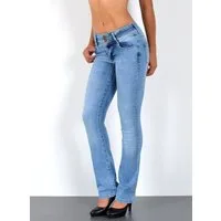 ESRA Bootcut-Jeans Damen Flared Jeans Bootcut Damen Jeanshose Schlaghose Schlagjeans B6 Bootcut Jeans Damen Low Waist Stretch Jeans Damen Schlag bis Übergröße