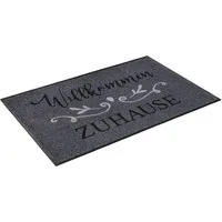 wash+dry by Kleen-Tex Fußmatte Willkommen Zuhause, rechteckig, Höhe: 7 mm, Schmutzfangmatte, mit Spruch, In- und Outdoor geeignet, waschbar