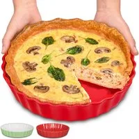 Praknu Auflaufform Keramik-Tarteform 28cm 1 St. Antihaft hoher Rand, Ofen 280°C, Farben, Porzellan - Keramik, (1-St), Mit Antihaftbeschichtung - Einfach zu Reinigen - Plastikfrei Verpackt