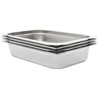 vidaXL Thermobehälter Gastronormbehälter 4 Stk. GN 1/1 100 mm Edelstahl, Edelstahl