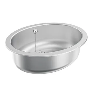KWC Aquarotter Ovalbecken, RONDO, Edelstahl, sdm, 510x155x390 mm, Ül., Ab-u.Überlaufgarn., 360000975 3600009756