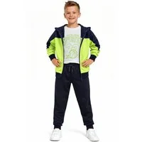 Fashion Boy Trainingsanzug Kinder Trainingsanzug 3-tlg. Freizeitanzug mit T-Shirt JF3496e (Set, Jacke, Hose + T-Shirt)