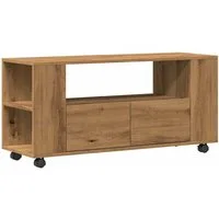 vidaXL TV-Schrank TV-Schrank mit Rollen Artisan-Eiche 102x34,5x43cm Holzwerkstoff (1-St)