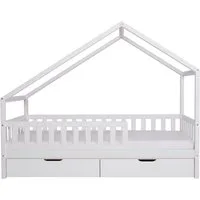 Ticaa Hausbett Lou mit Rausfallschutz und Schubkasten aus Kiefer
