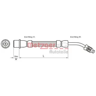 Metzger Bremsschlauch hinten links Citroen C5 C6 Peugeot 407 508
