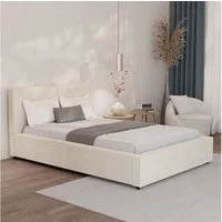 Juskys Polsterbett Salerno, Cord Design, bis 500 kg belastbar, Pflegeleicht mit Polsterung