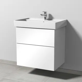 Sanipa 3way Waschtischunterbau zu Villeroy & Boch Collaro Waschtisch mit 2 Auszügen, Weiß-Glanz SF83578