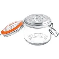 KILNER Käsereibe, Edelstahl, Glas, (1 Glas mit Deckel u. Bügelverschluss, Aufsatz-Reibe mit Gummiring), Inhalt 0,5 Liter