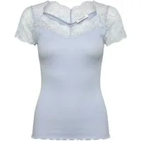 rosemunde Spitzenshirt Beatha Lace Capsleeve T-Shirt mit Seide wunderschöne elastisch weiche Vintage-Spitze an Ausschnitt und Ärmeln