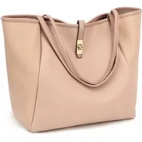 TAN.TOMI Schultertasche Damen Umhängetasche PU Leder Tote Shopper Bag Reise Geldbörse, Mit Drehverschluss und Innentasche für Arbeit, Schule, Einkauf