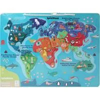 Magnet-Tier Weltkarte 40 x 30 Zentimeter, Puzzle