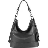 ITALYSHOP24 Schultertasche Made in Italy Damen Leder Tasche Shopper Umhängetasche Crossbody Bag, 5* LEICHT SICHER SMART MODERN & EDEL CITY HOBO BAG unterm Arm tragbar