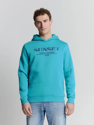 No Excess - Sweater Hooded seablue - Gr. - M