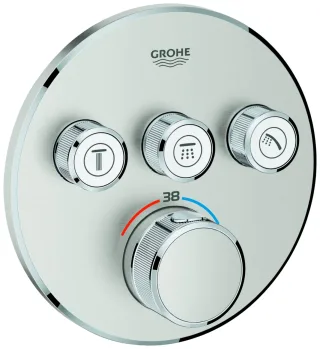 GROHE Thermostat Grohtherm SmartControl 29121 FMS rund 3 ASV supersteel, 29121DC0 29121DC0