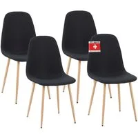 Albatros International Esszimmerstuhl Esszimmer Stühle 4 er Set FANO, Stuhl Stühle Esszimmerstühle, Küche (4er Set, Schwarz, Stoff Bezug), Küchenstuhl Küchenstühle Essstühle für den Esstisch Ess Stühle