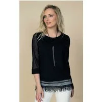 Passioni 3/4-Arm-Shirt mit Fransen