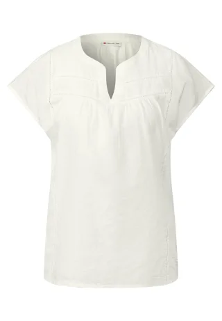 Street One - Bluse mit Tape-Details off white - Gr. - 34
