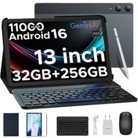 DOOGEE TAB E3 PRO Android 16 Tablet 13 Zoll, Tablets mit Tastatur, Stift Tablet (13", 256 GB, Android 16, 4G, 32 GB RAM (8 + 24 GB erweitert) +256 GB/2TB TF, 11000mAh 18W, 13MP+8MP)