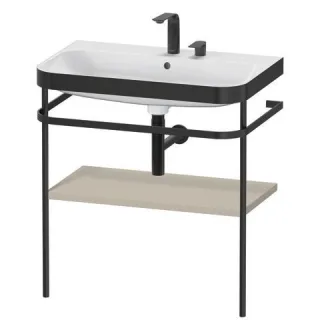 Duravit Happy D.2 Plus c-bonded Set mit Metallkonsole Taupe Seidenmatt 775x490x850 mm - HP4737E6060 HP4737E6060
